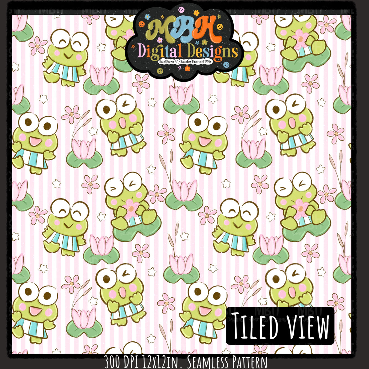 Hextober Day 5 • Frog Seamless Pattern // PNG // MULTIPLE COLORWAYS (Hextober files are not available in drives.)
