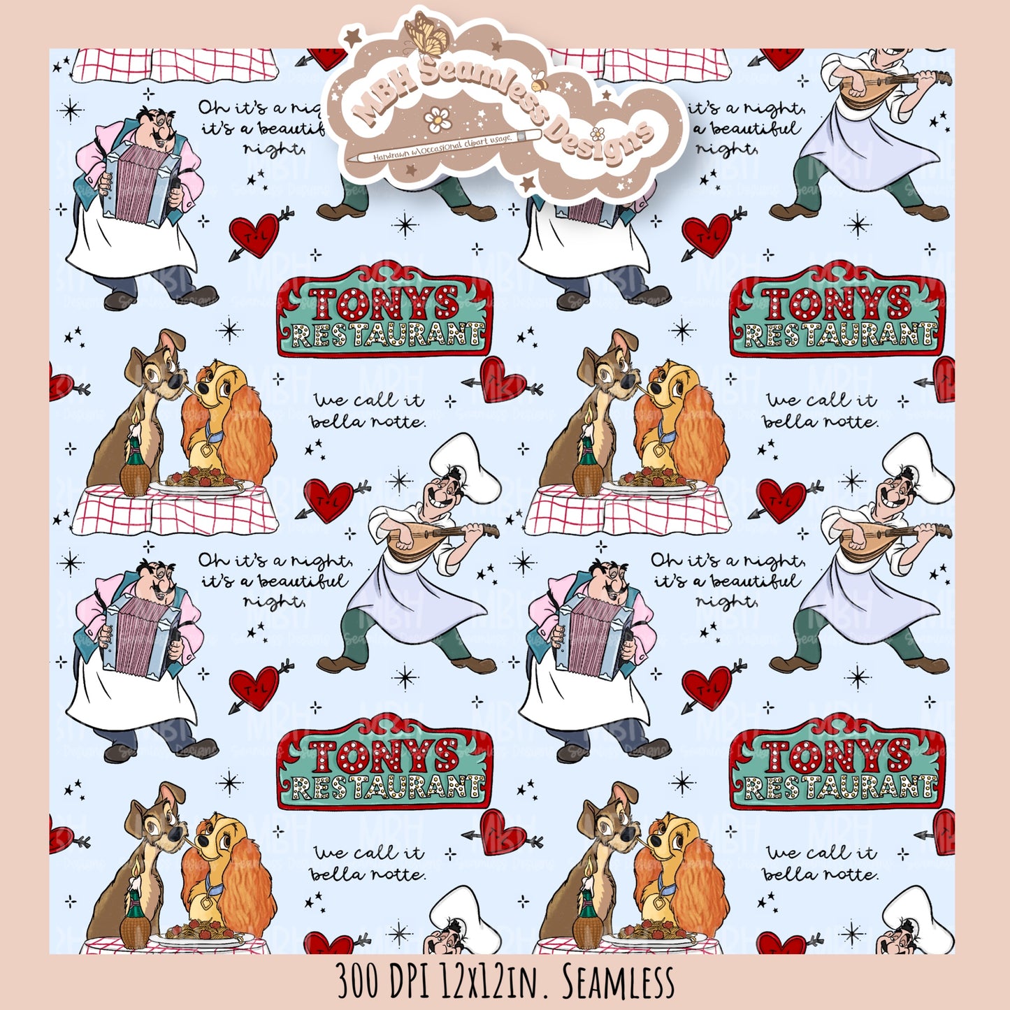 Bella Note L&T Seamless Pattern // PNG // Multiple Colorway Options