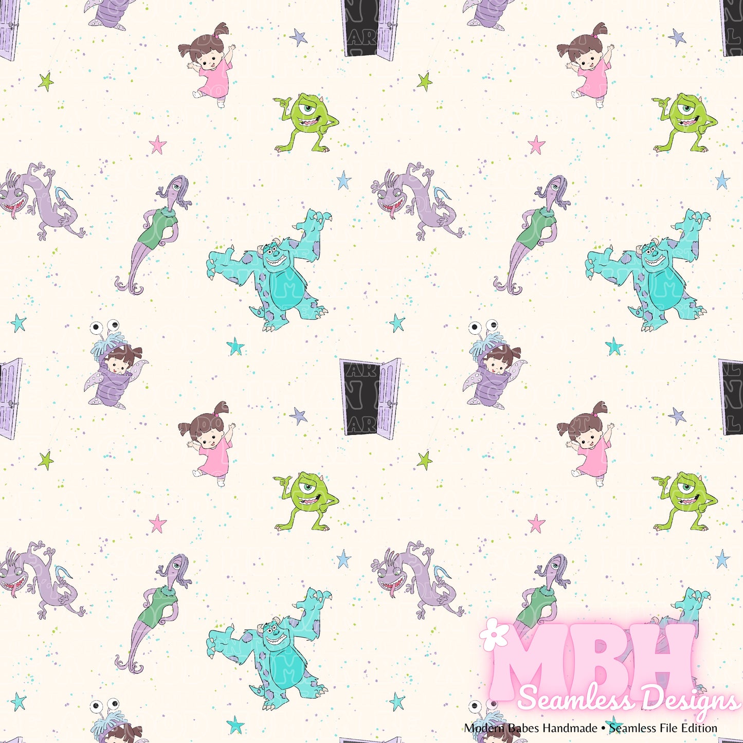 monsters inc pattern Monsters Inc. Seamless Pattern – MBH Seamless Designs