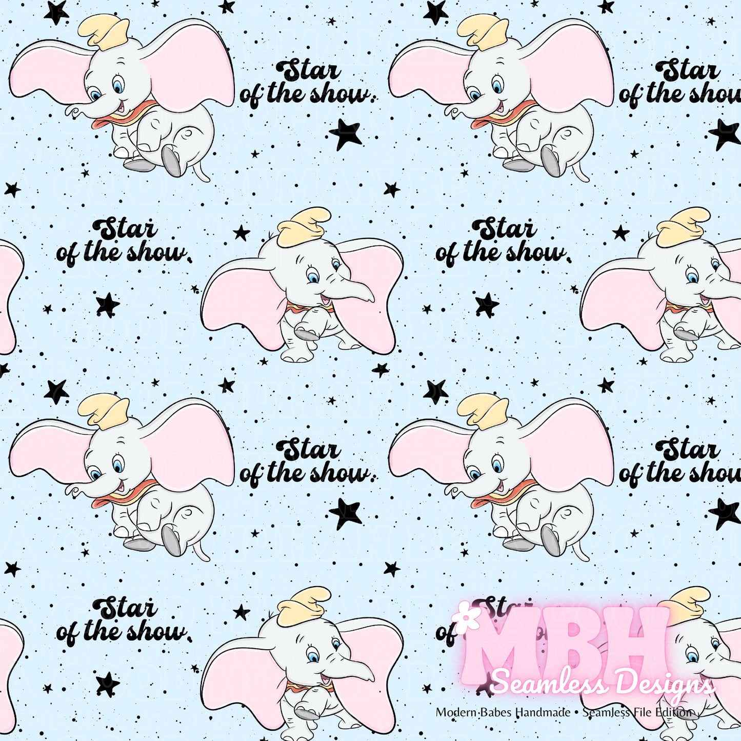 Dumbo Star ASSORTED COLORWAYS Seamless Pattern