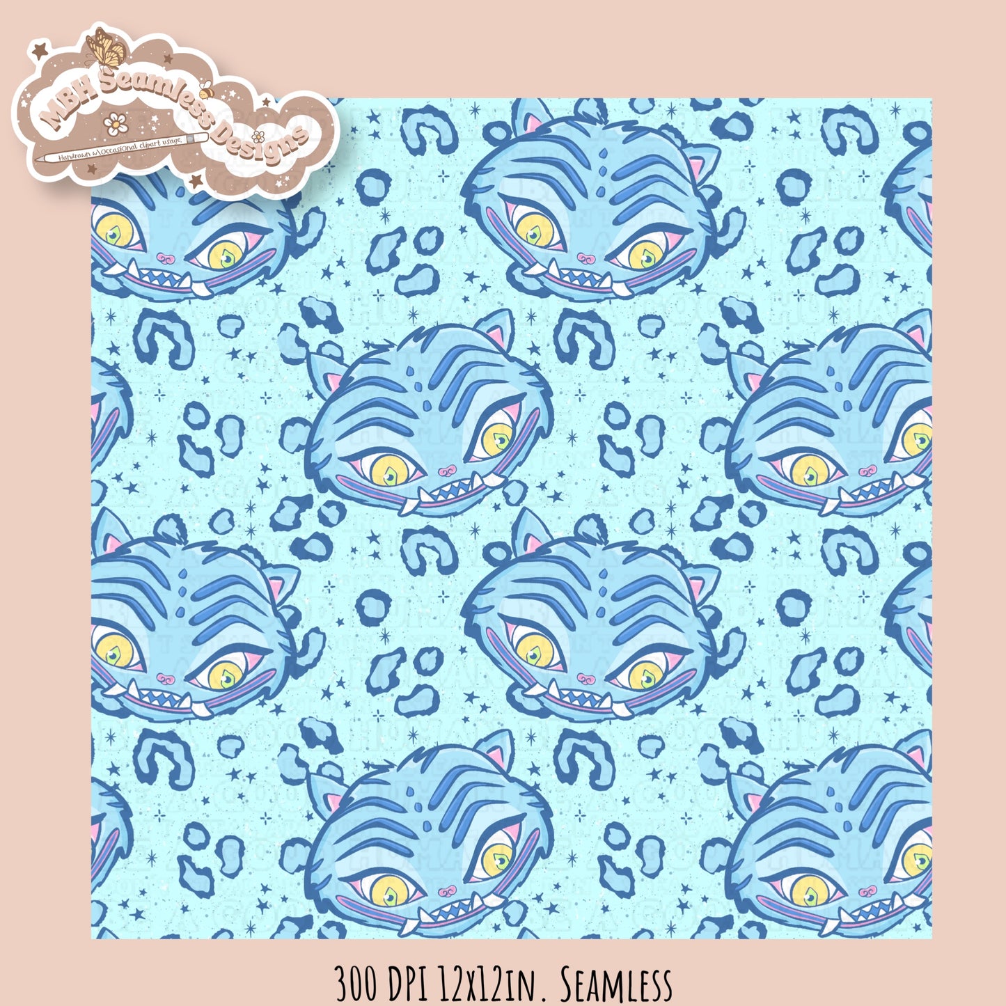 Derpy Cheetah Print Seamless Pattern // Assorted Colorways