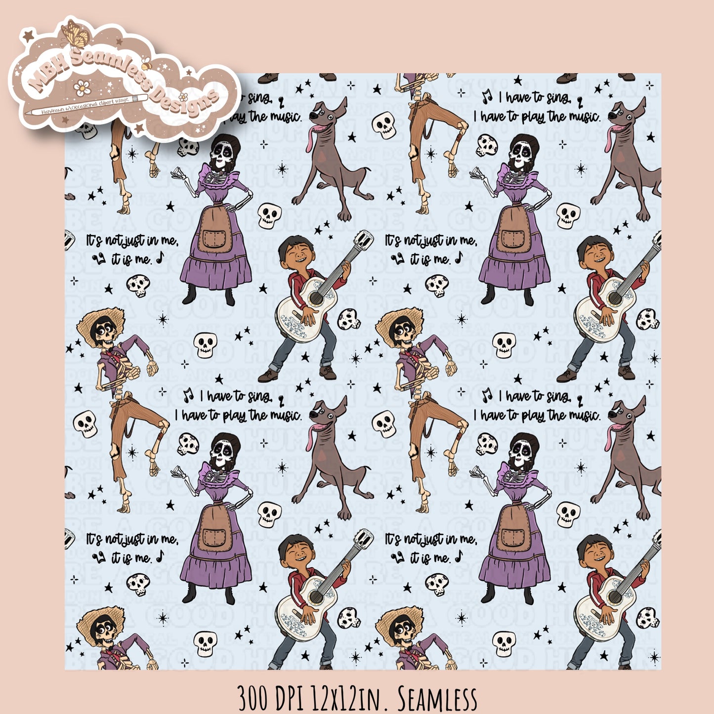 Coco Lyrics Seamless Pattern • Multiple Colorways