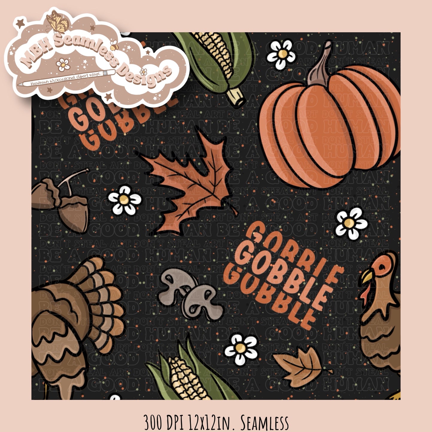 Daisy Gobble Gobble Seamless Multiple Colorways