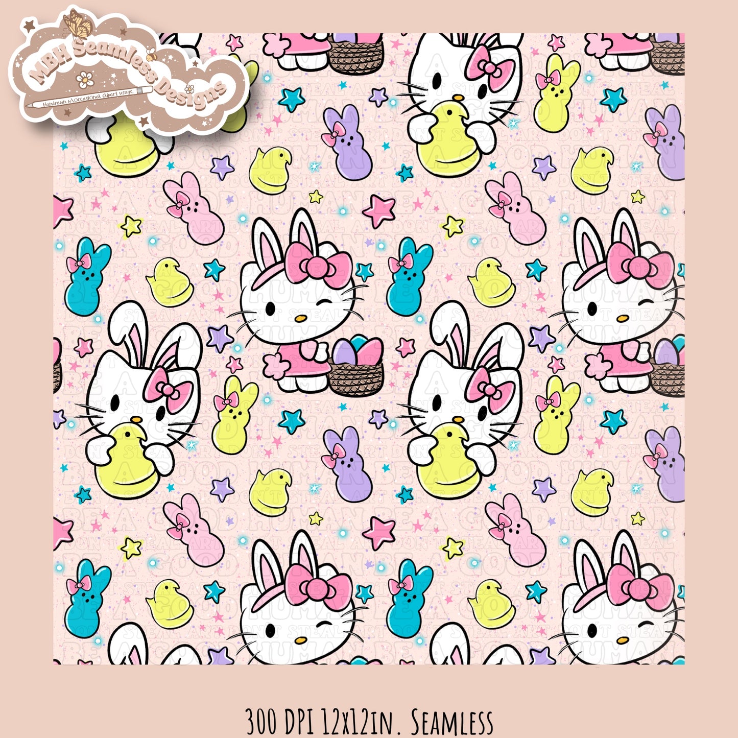 HK Easter Peeps Seamless Pattern MULTIPLE COLORWAYS