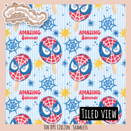 Spider Man Pops Seamless Pattern // Assorted Colorway Options