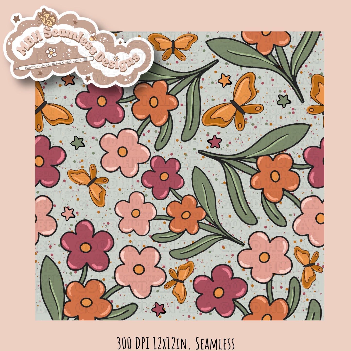 Fall Flowers Seamless & COORD MULTIPLE COLORWAYS