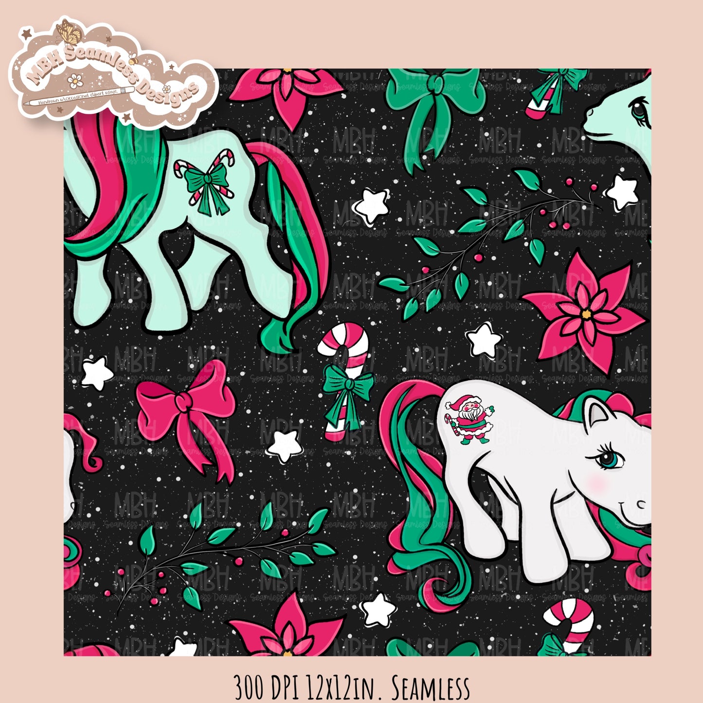MLP Christmas Seamless Pattern // Assorted Colorways