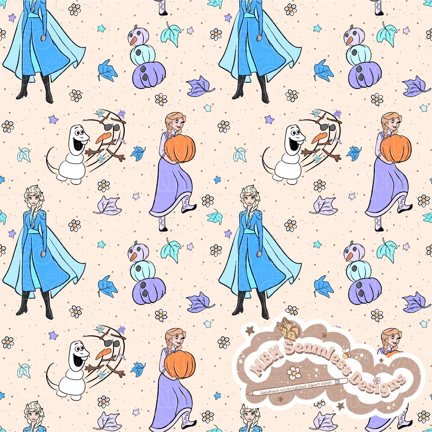 Frozen Fall Seamless Pattern MULTIPLE COLORWAYS