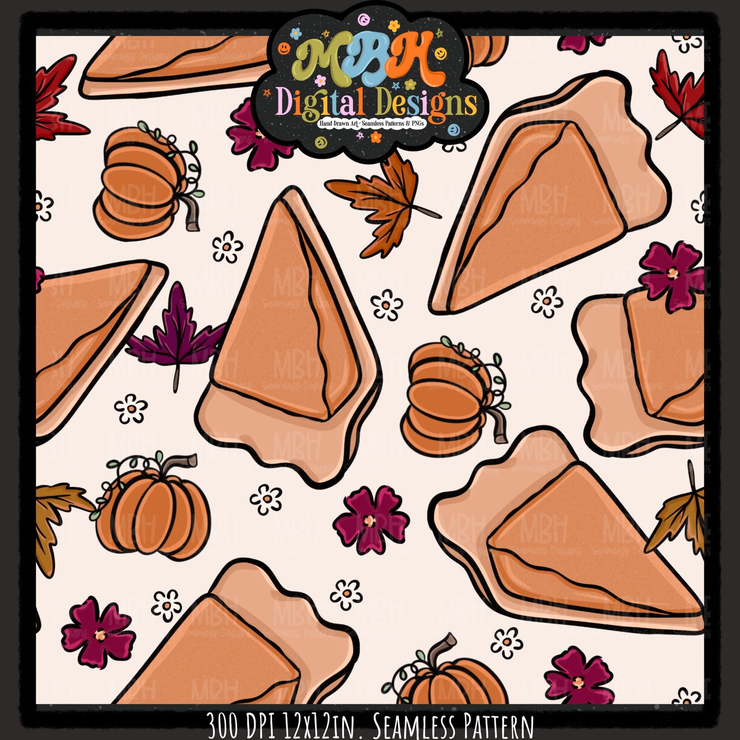 Ditsy Floral Pumpkin Pie Seamless MULTIPLE COLORWAYS