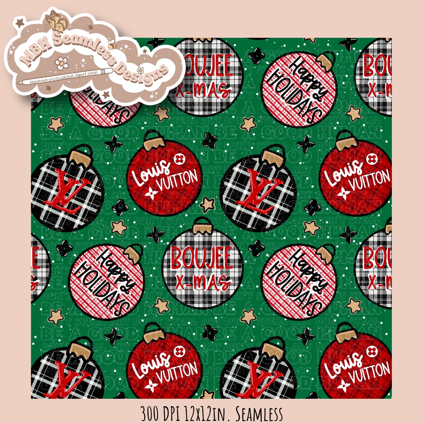 Boujee Plaid Ornaments Seamless MULTIPLE COLORWAYS