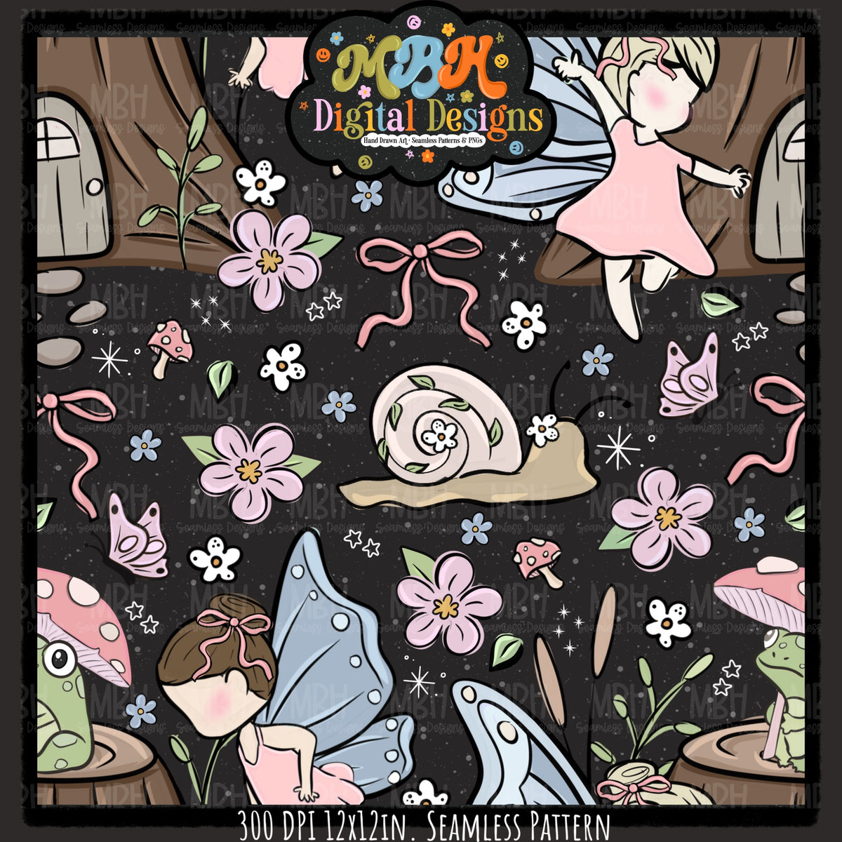 Hextober Day 3 • Whimsy Seamless Pattern // PNG // MULTIPLE COLORWAYS (Hextober files are not available in drives.)