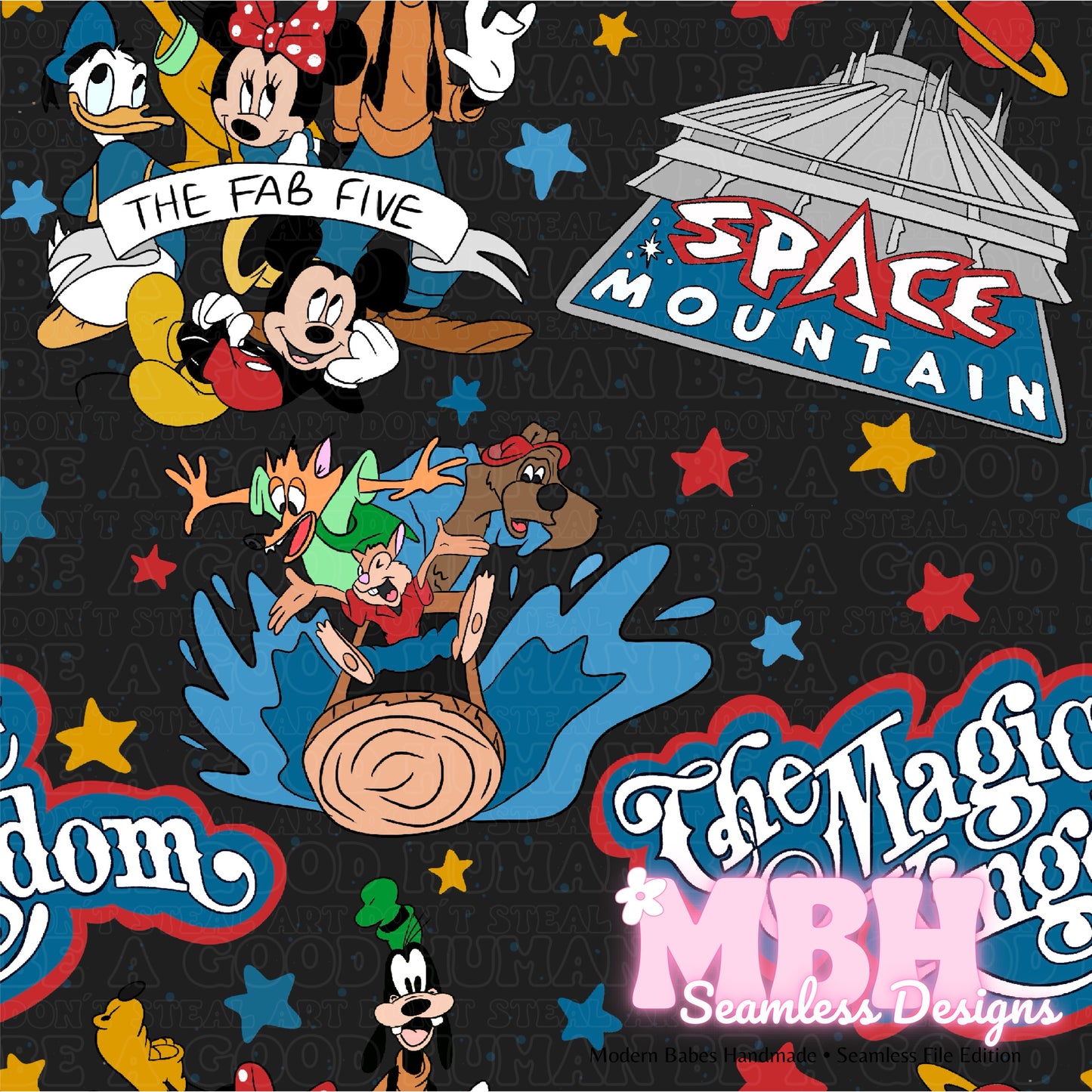 Starry Magic Place Seamless Pattern & PNG MULTIPLE COLORWAYS