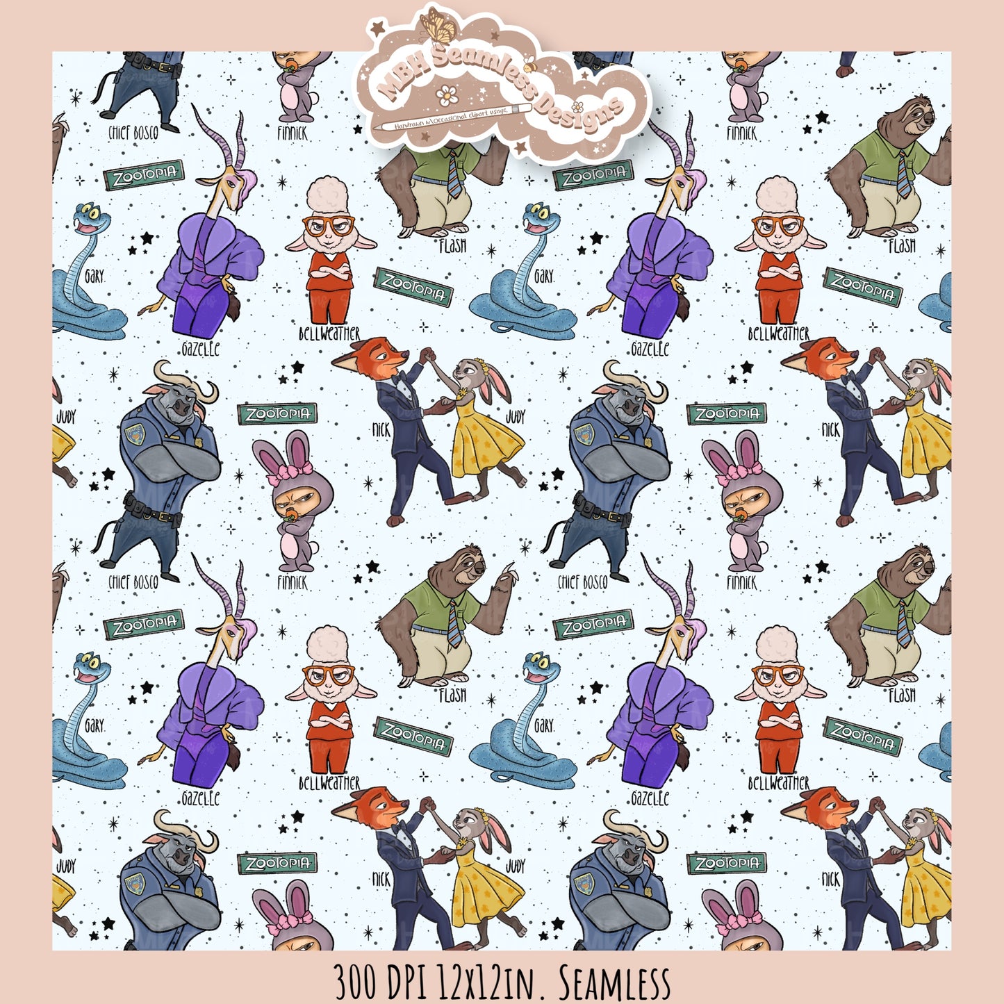 Nick Judy & Friends Seamless Pattern // Assorted Colorways