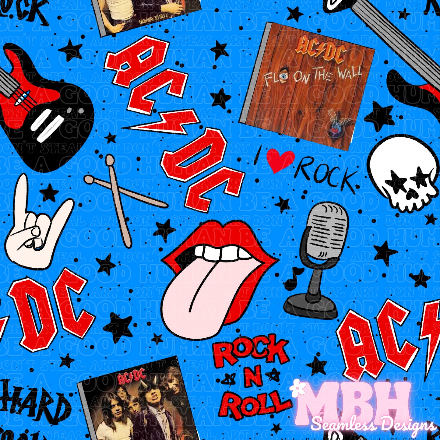 ACDC Seamless Pattern MULTIPLE COLORWAYS