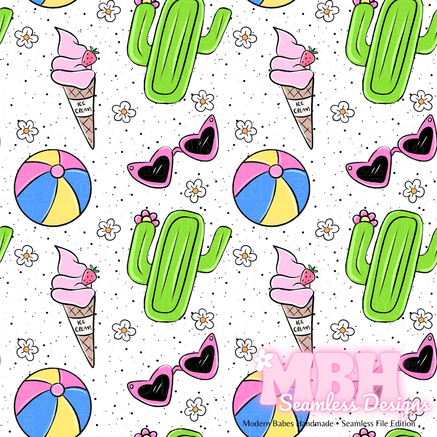 Summer Vibes Seamless Pattern MULTIPLE COLORWAYS