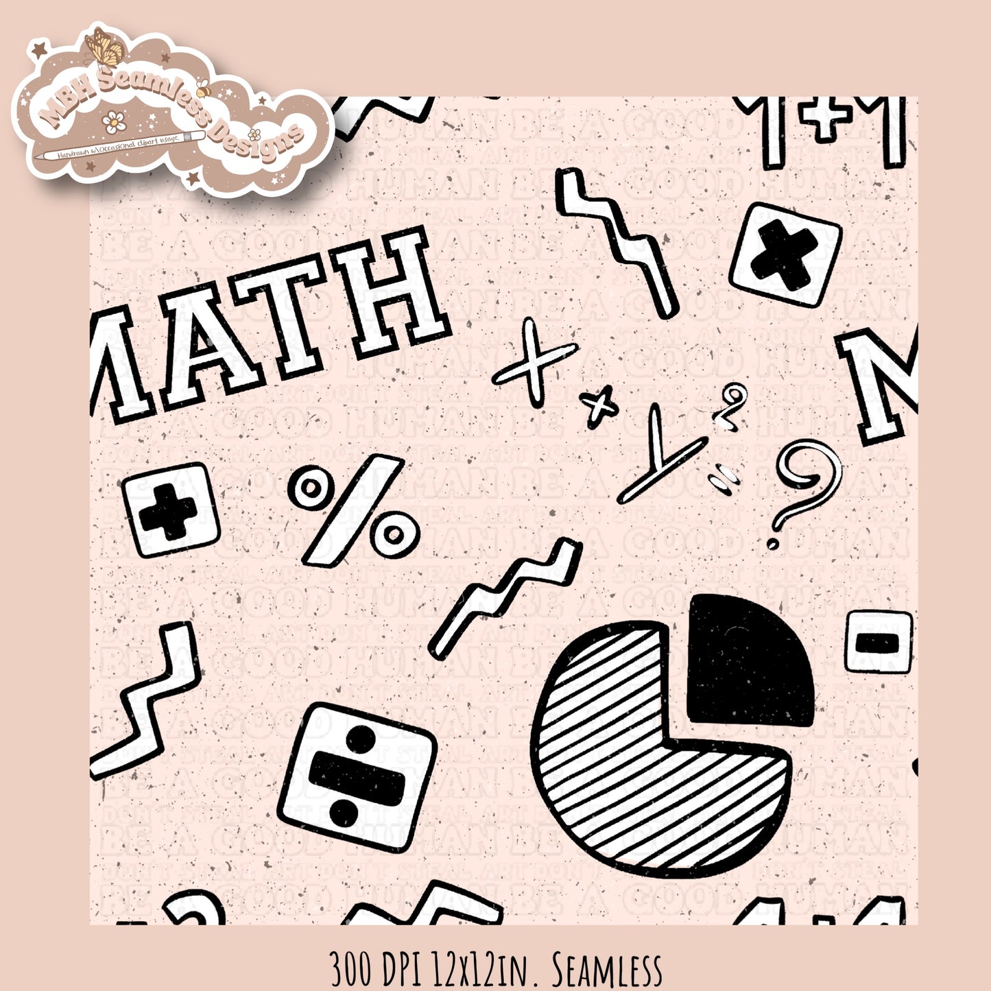 Math Seamless Pattern • Multiple Colorway Options