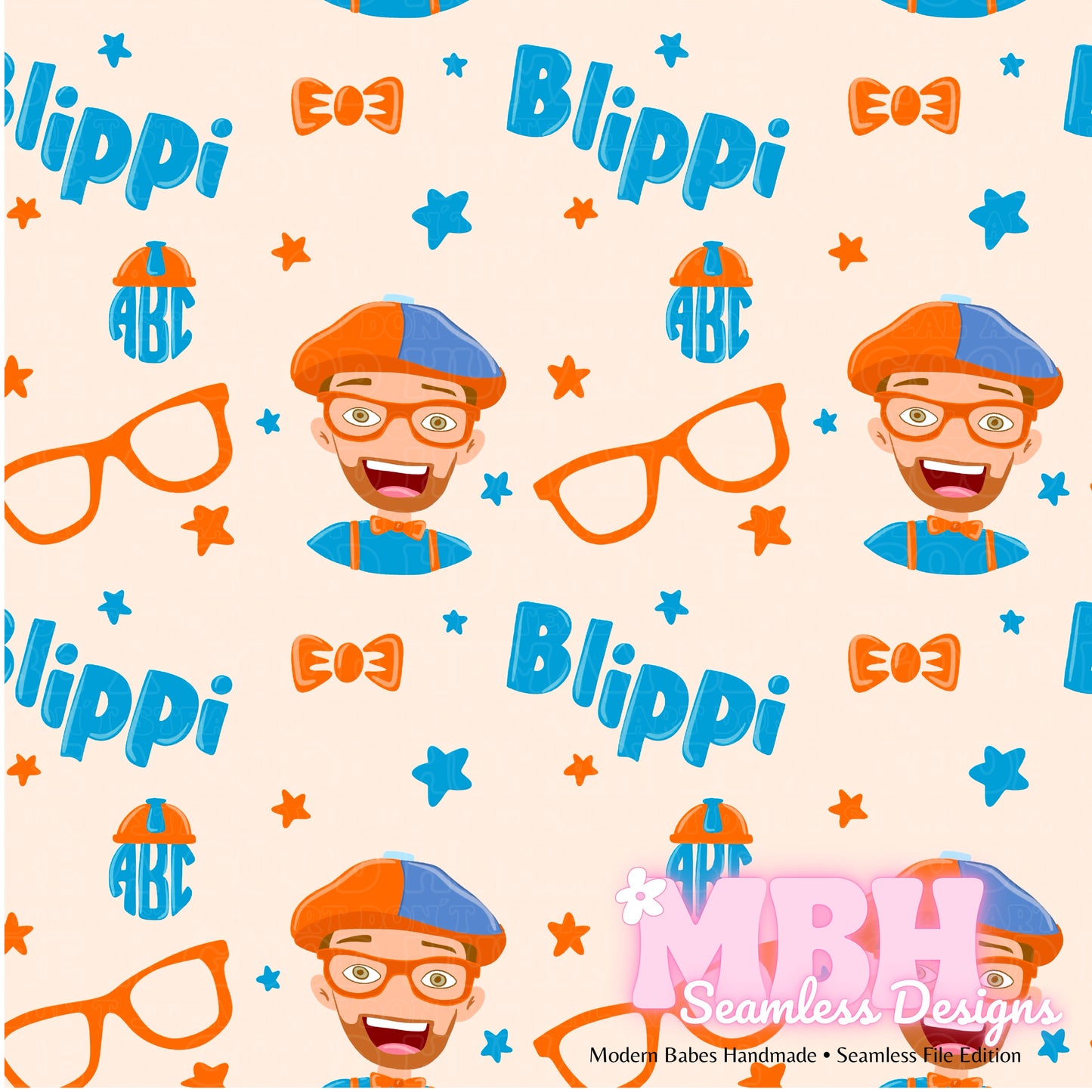 Starry Blippi Seamless Pattern MULTIPLE COLORWAYS