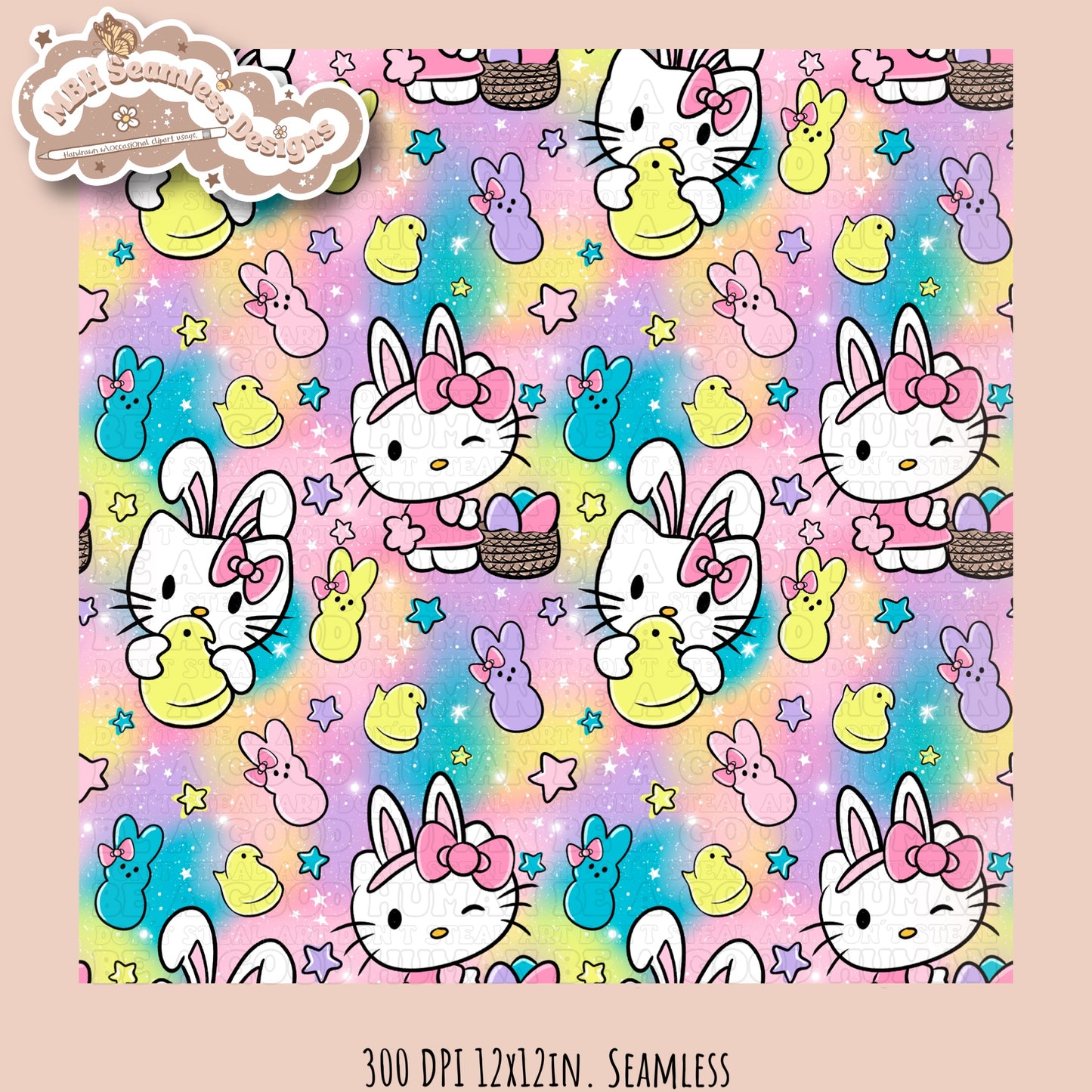 HK Easter Peeps Seamless Pattern MULTIPLE COLORWAYS