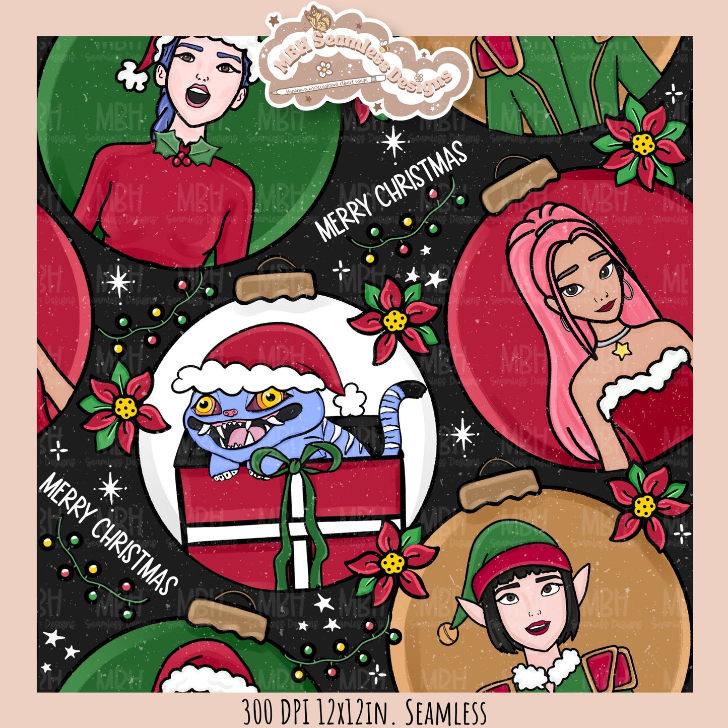 KPDH Ornaments Seamless Pattern // PNG// Multiple Colorway Options