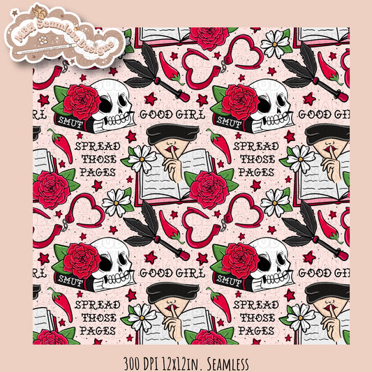 Smut Book Lover Seamless Pattern & PNG•MULTIPLE COLORWAYS