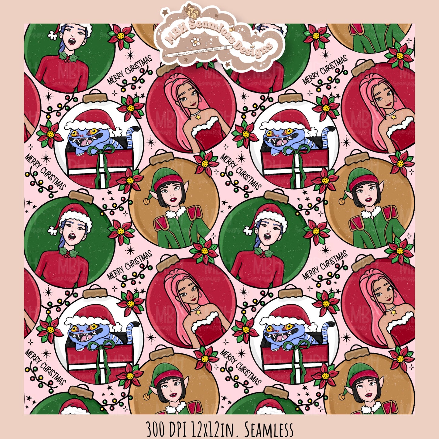 KPDH Ornaments Seamless Pattern // PNG// Multiple Colorway Options