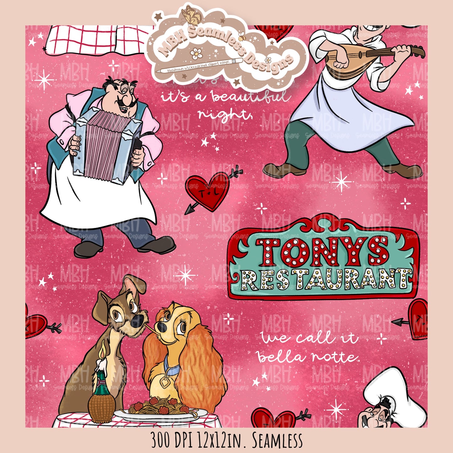 Bella Note L&T Seamless Pattern // PNG // Multiple Colorway Options