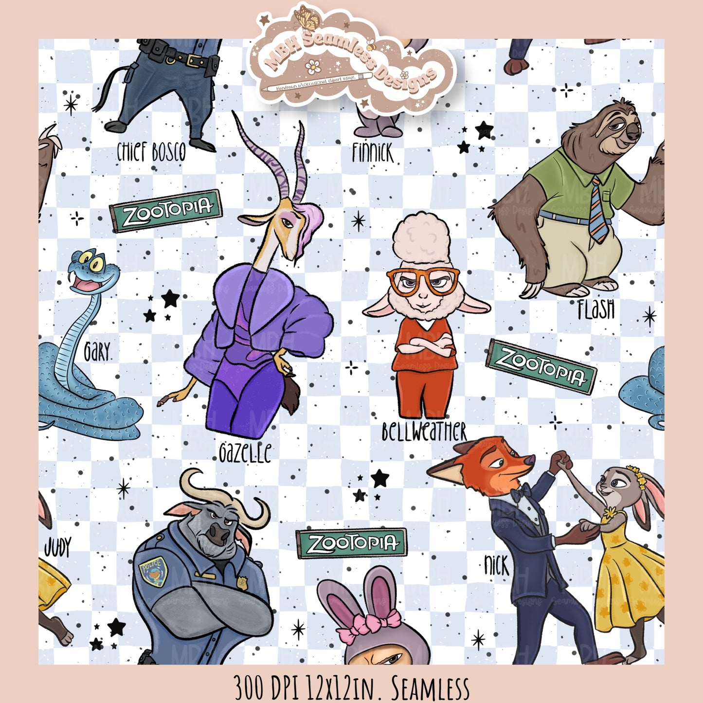 Nick Judy & Friends Seamless Pattern // Assorted Colorways