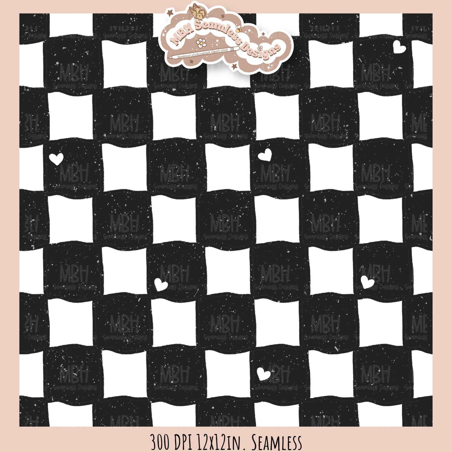 Checkered Hearts Seamless Pattern // Assorted Colorways
