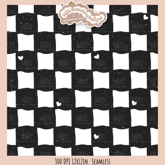 Checkered Hearts Seamless Pattern // Assorted Colorways