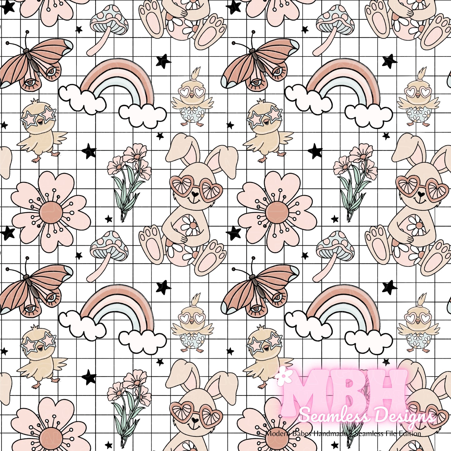 GRID Easter Vibes Seamless Pattern Multiple Colorways