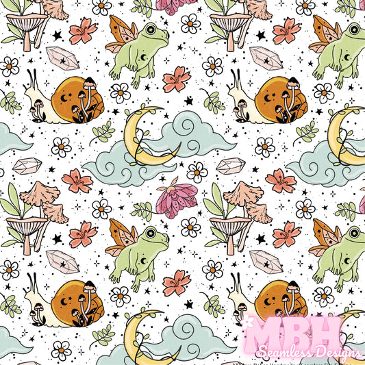 Mystical Cottagecore  Assorted Colorways Seamless Pattern