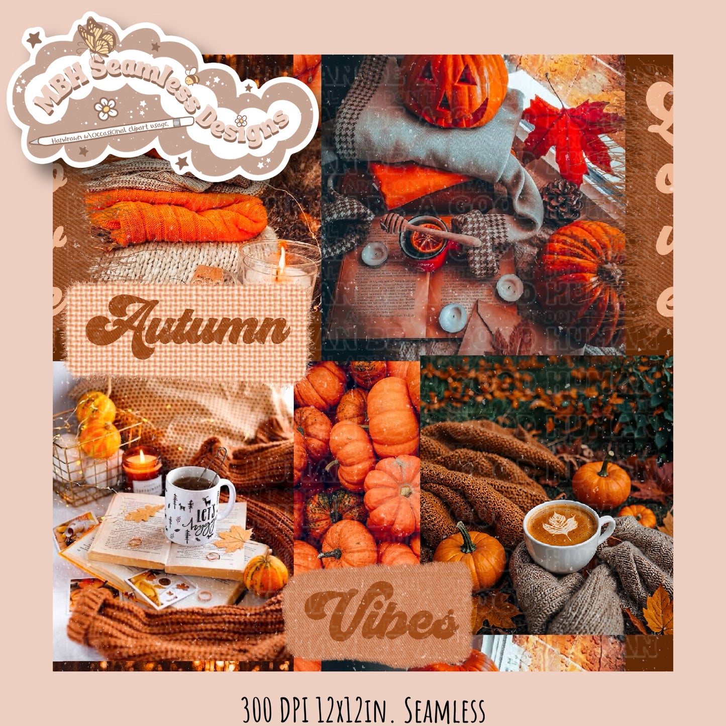 Autumn Vibes Collage Seamless