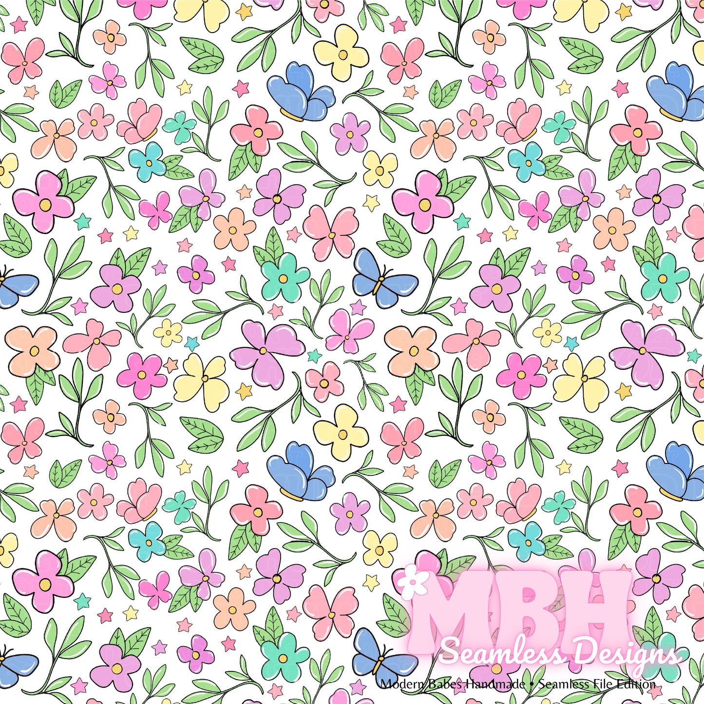 Spring Ditsy Floral Seamless Pattern