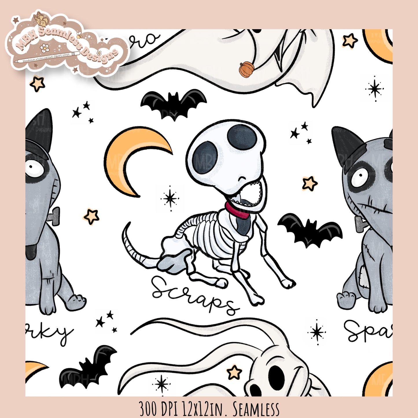 Burton Dogs Seamless Pattern // Multiple Colorway Options