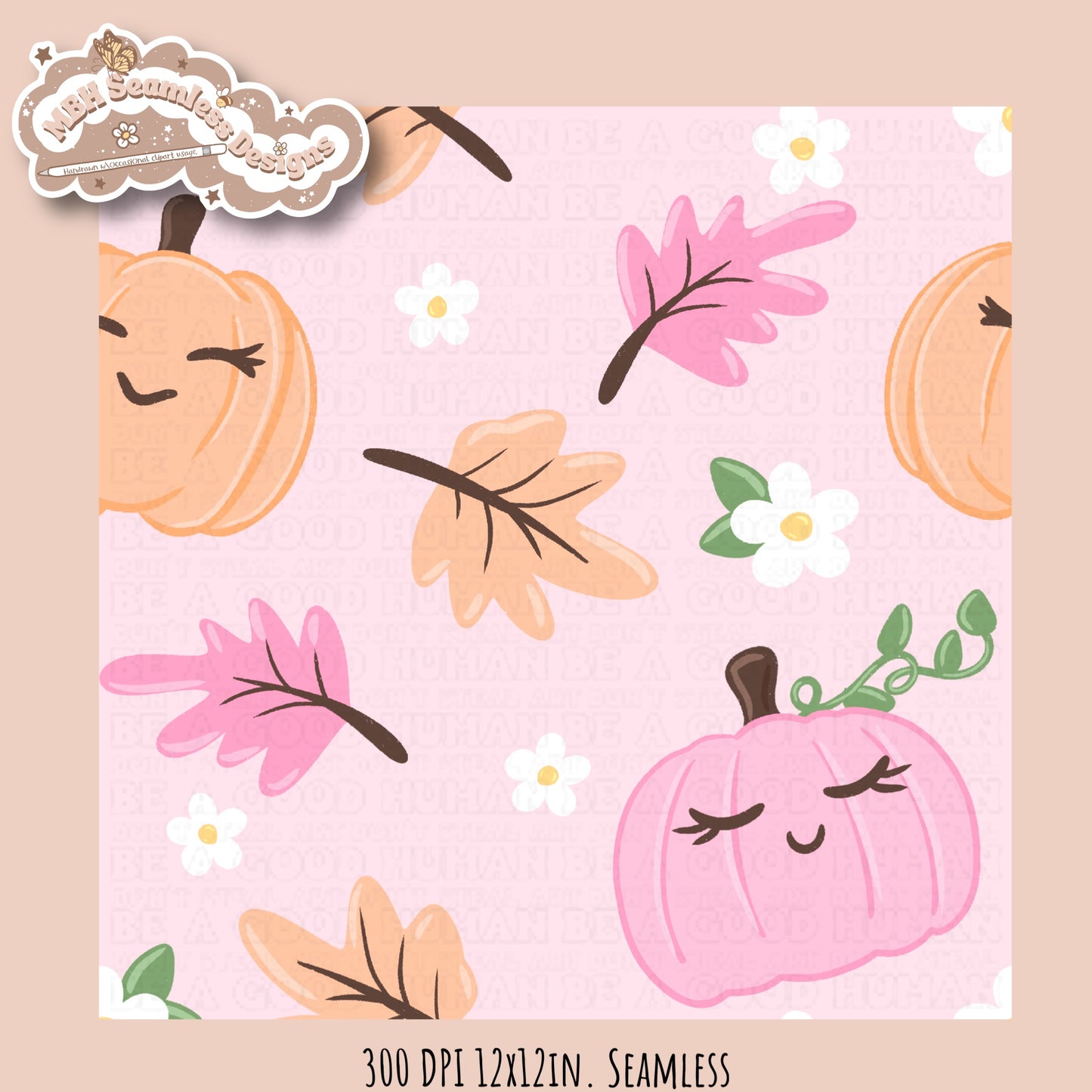 Girly Pumpkins Seamless Pattern // Multiple Colorways