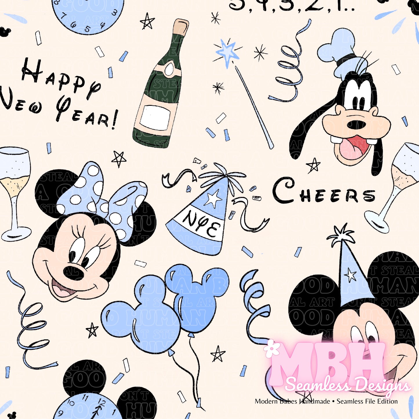 Magical New Year Seamless Pattern