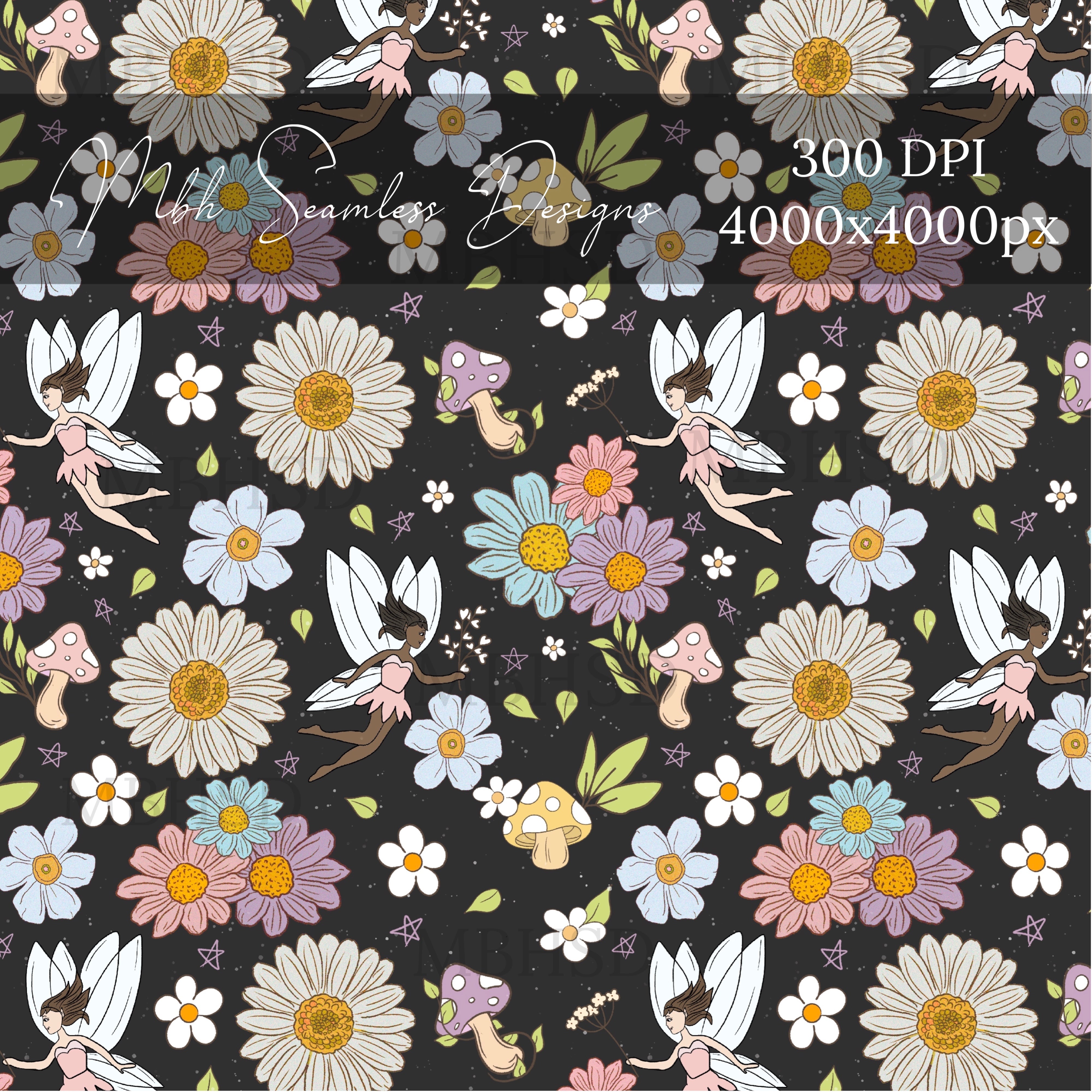 Cottagecore Fairies Seamless Pattern – MBH Seamless Designs