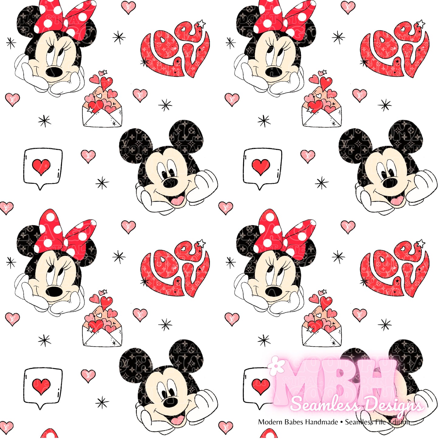 Boujee Mouse Love Seamless Pattern