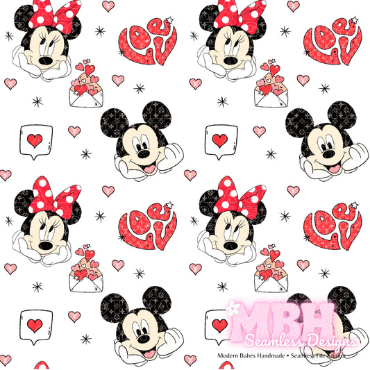 Boujee Mouse Love Seamless Pattern