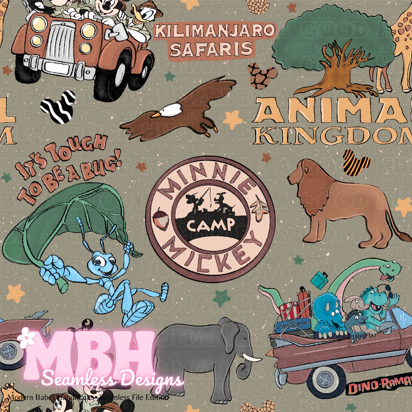 Neutral Animal Kingdom Seamless Pattern MULTIPLE COLORWAYS