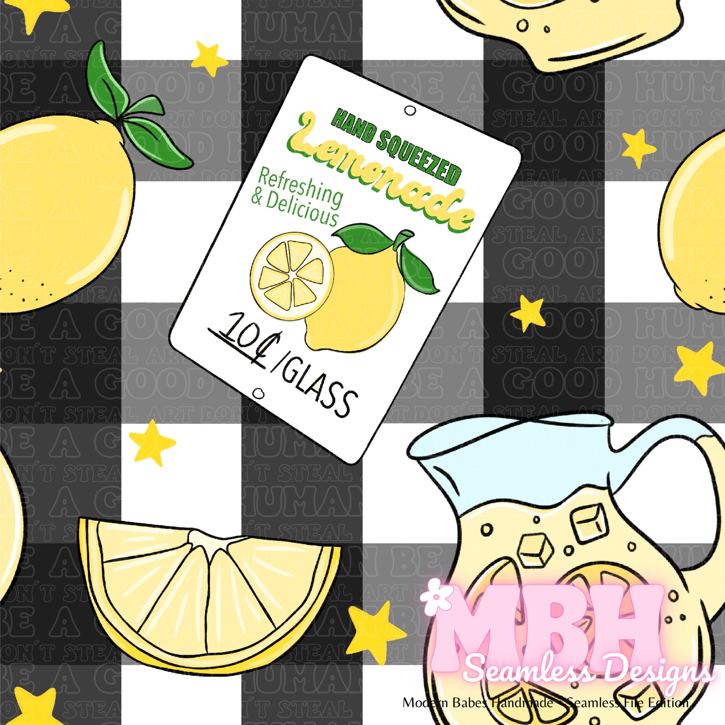 Fresh Lemonade Seamless Pattern MULTIPLE COLORWAYS