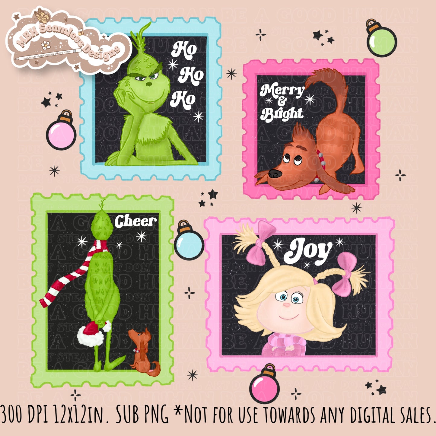 Grumpy Guy ‘18 Stamps Seamless Pattern // PNG // Assorted Colorway Options