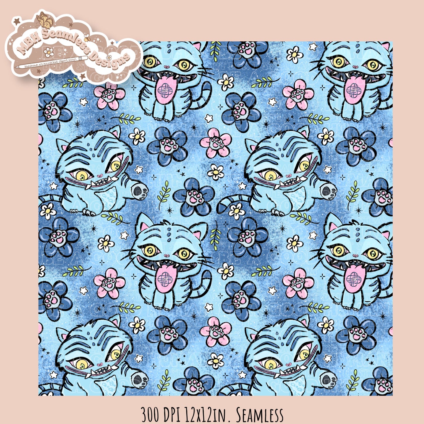 Derpy Floral Seamless Pattern // Multiple Colorway Options