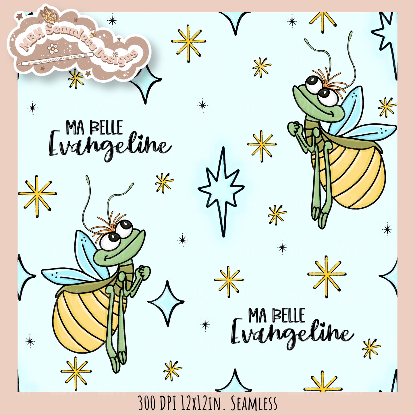 Ray & Evangeline Seamless Pattern // PNG • Multiple Colorway Options