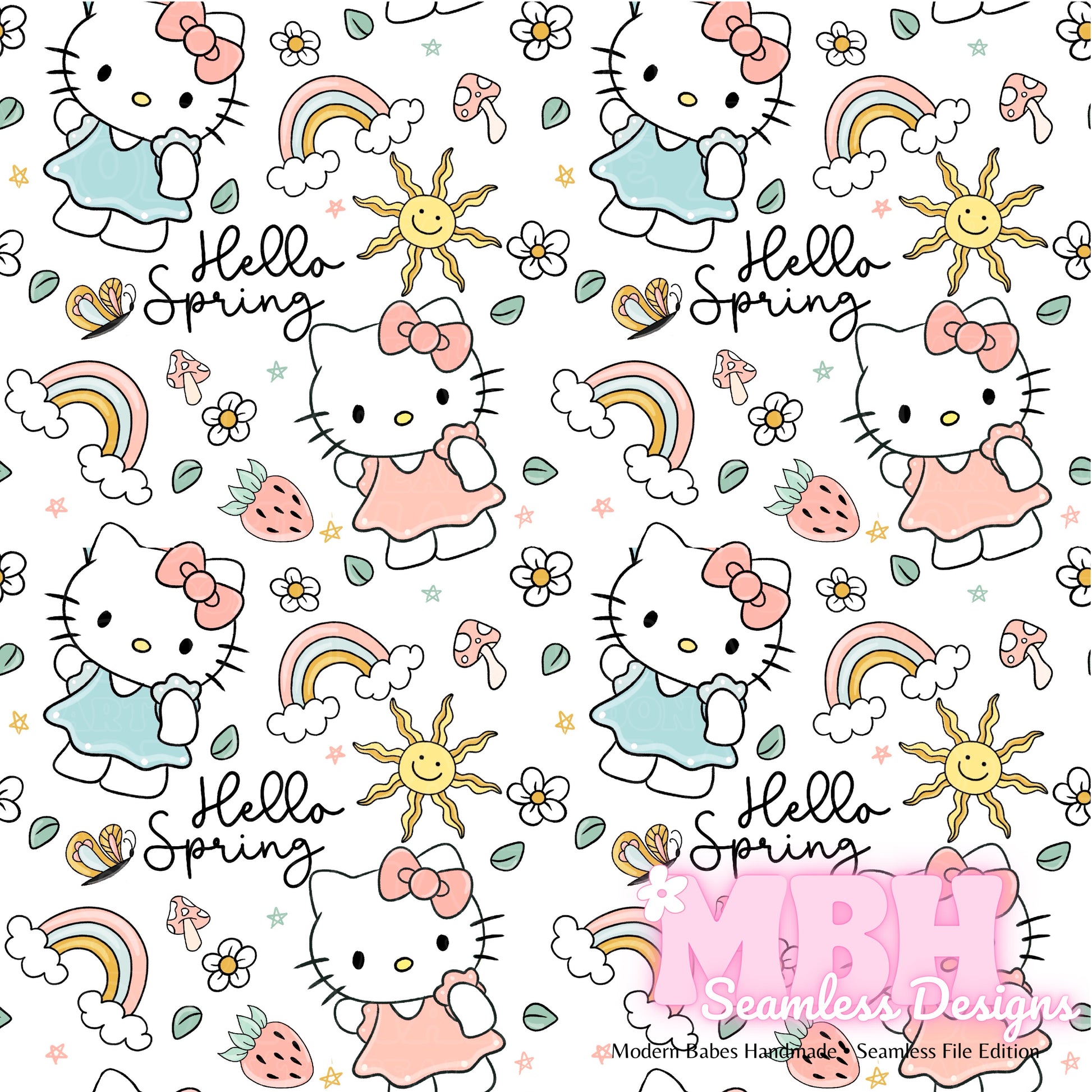 Hello Spring Kitty Seamless Pattern MULTIPLE COLORWAYS – MBH Seamless Designs hello-spring-kitty-seamless-pattern-multiple-colorways-mbh-seamless-designs