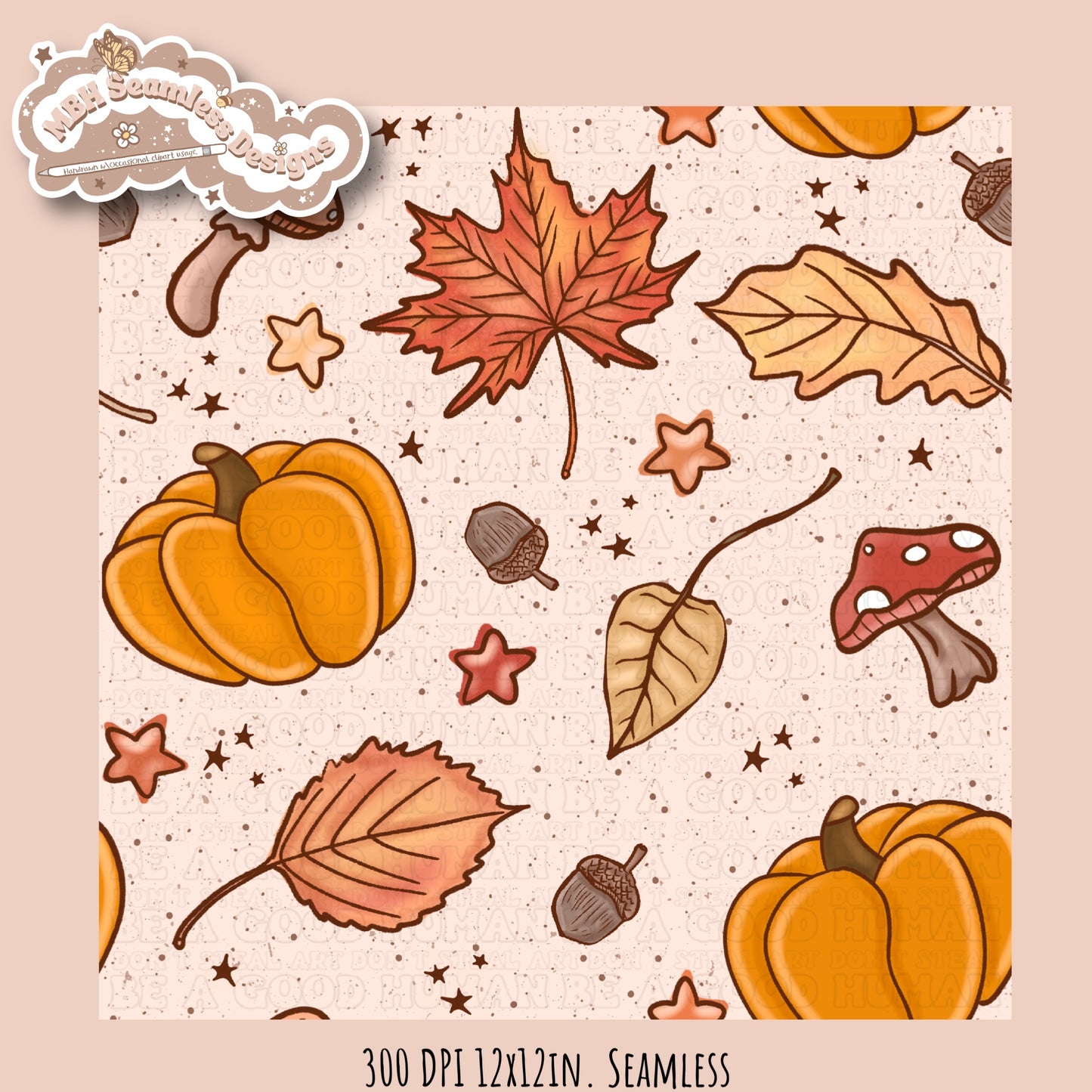 Autumn Vibes Seamless Pattern•Multiple Colorways