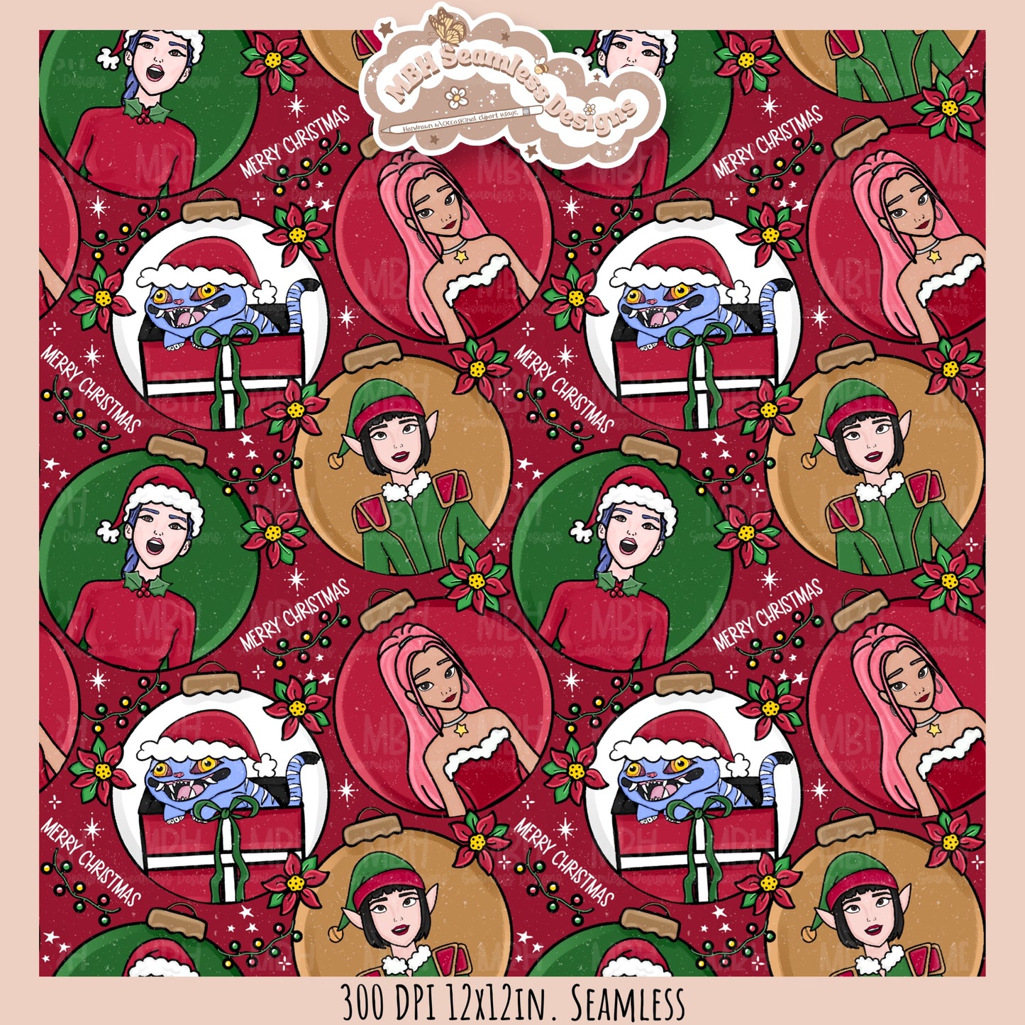 KPDH Ornaments Seamless Pattern // PNG// Multiple Colorway Options