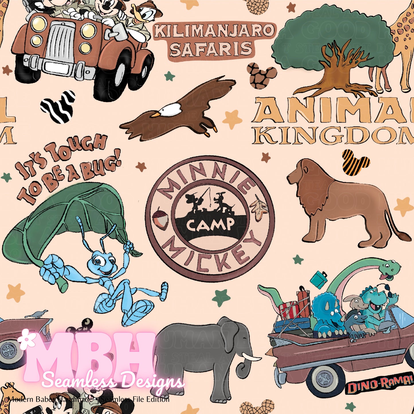 Neutral Animal Kingdom Seamless Pattern MULTIPLE COLORWAYS