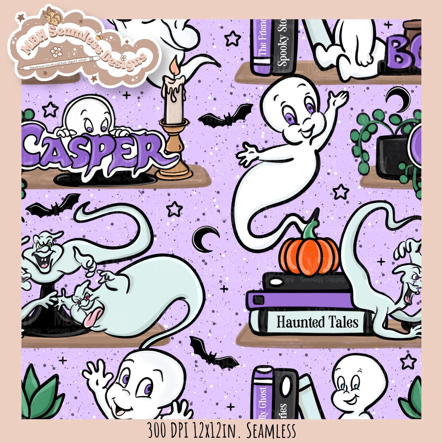 Casper Shelves Seamless Pattern // PNG // Multiple Colorway Options