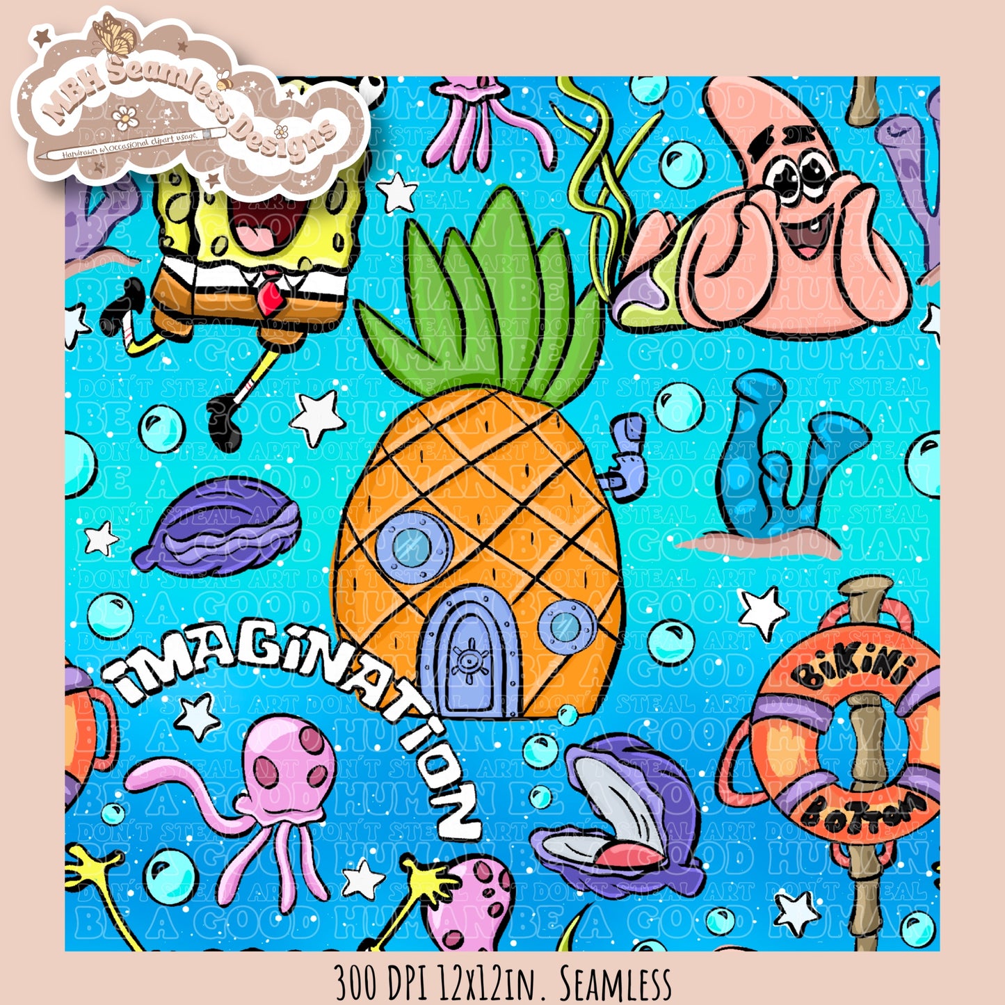 SquarePants Imagination Seamless Pattern MULTIPLE COLORWAYS